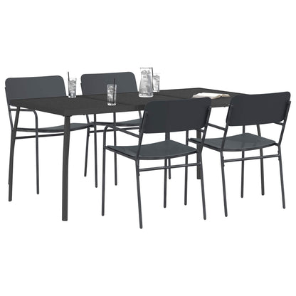 Dining Set 5 pcs Anthracite Steel