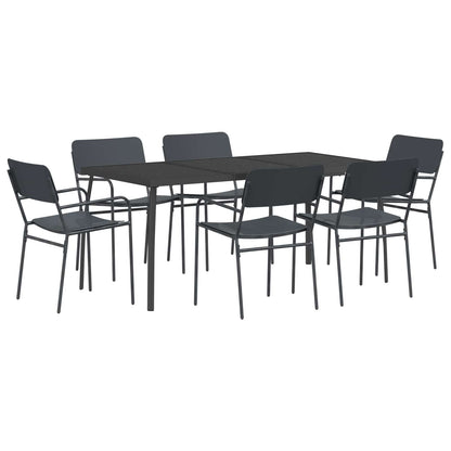 Dining Set 7 pcs Anthracite Steel