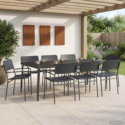 Dining Set 7 pcs Anthracite Steel