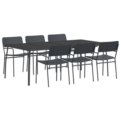 Dining Set 7 pcs Anthracite Steel