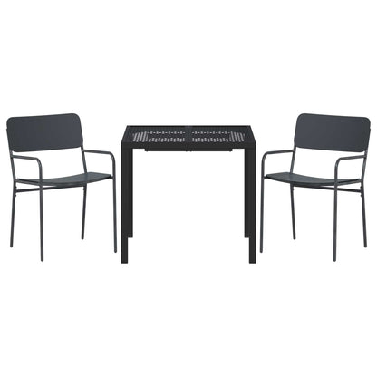 Outdoor Furniture Set 3 pcs Anthracite Steel