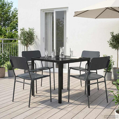 Outdoor Furniture Set 5 pcs Anthracite Steel