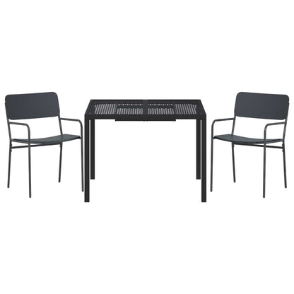 Outdoor Furniture Set 3 pcs Anthracite Steel