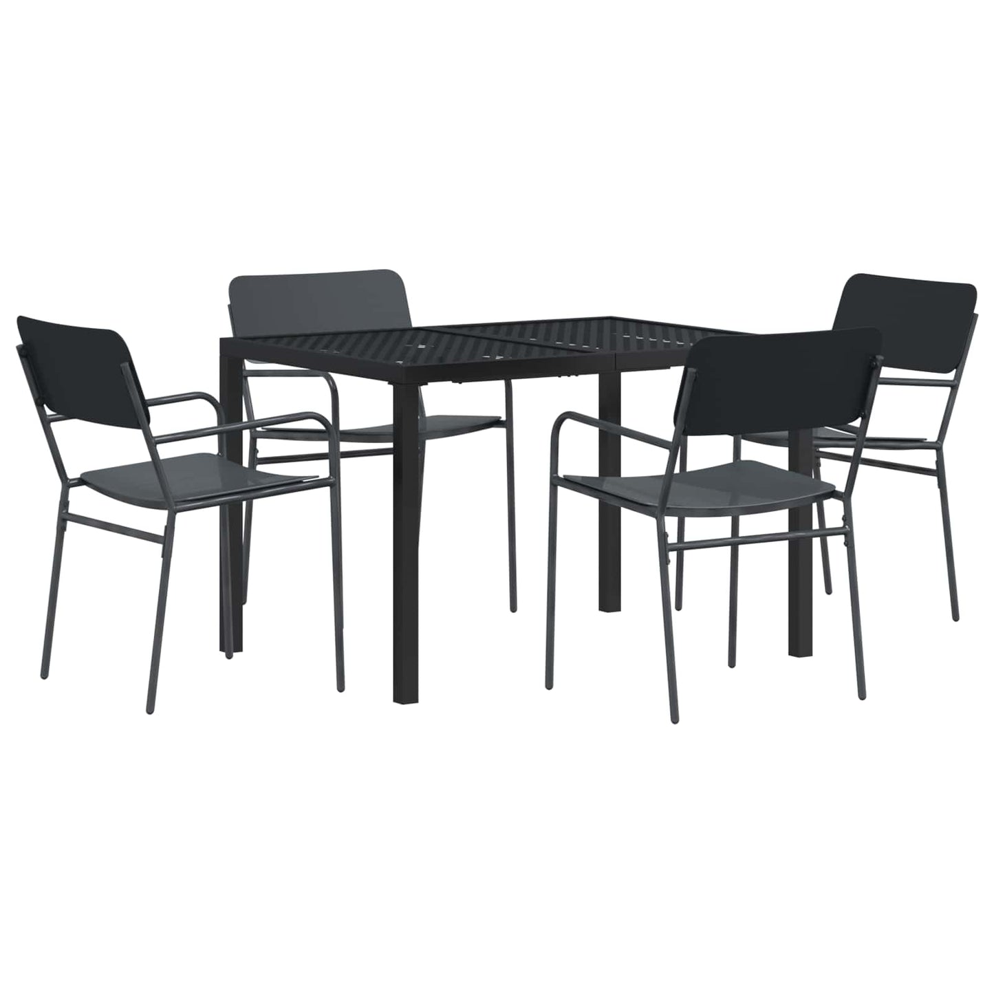 Outdoor Furniture Set 5 pcs Anthracite Steel