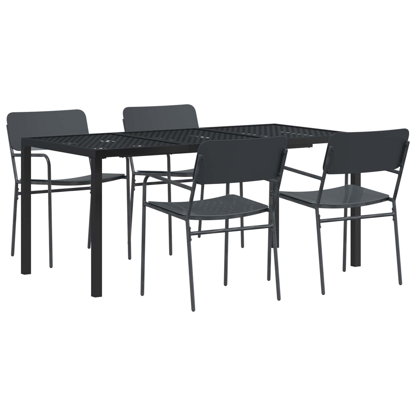 Outdoor Furniture Set 5 pcs Anthracite Steel
