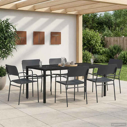 Outdoor Furniture Set 7 pcs Anthracite Steel