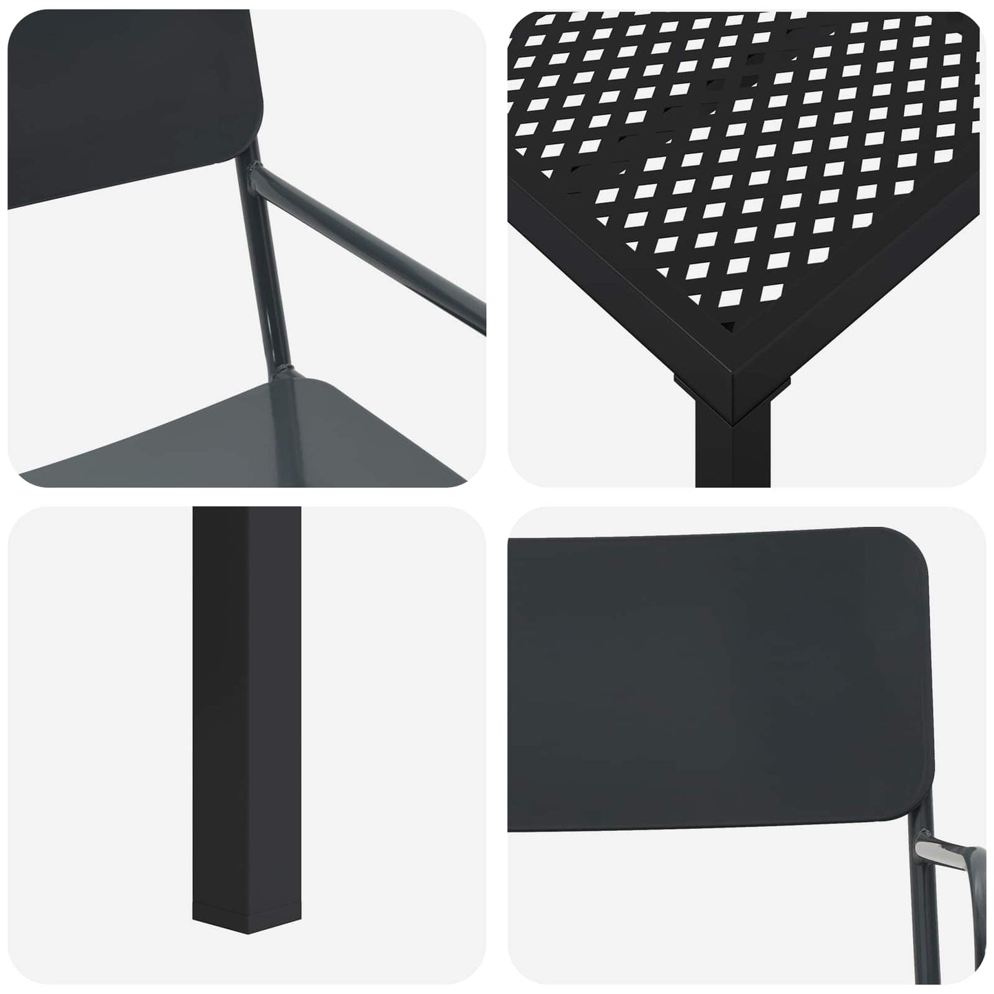 Outdoor Furniture Set 9 pcs Anthracite Steel