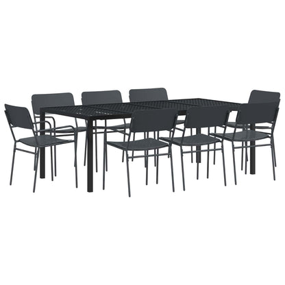 Outdoor Furniture Set 9 pcs Anthracite Steel