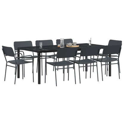 Outdoor Furniture Set 9 pcs Anthracite Steel