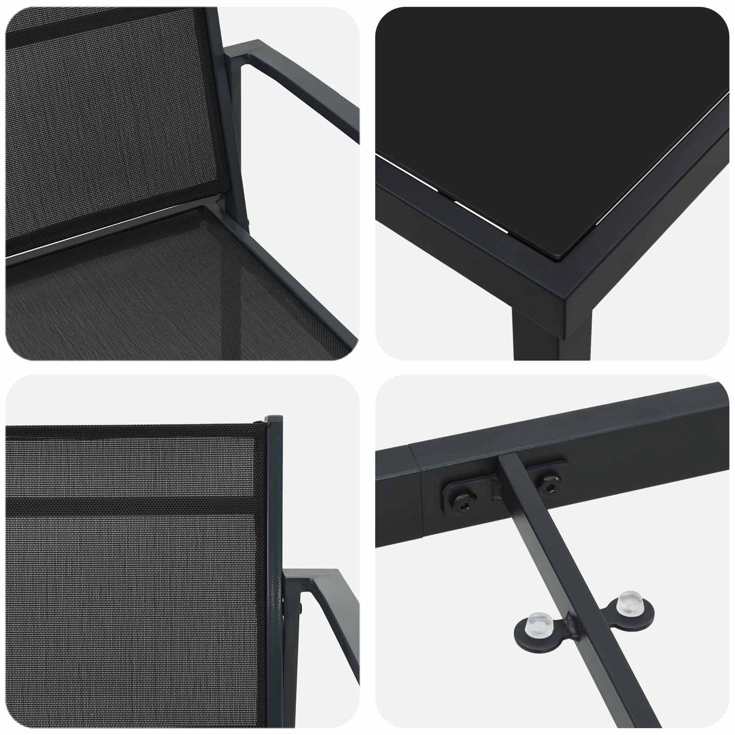 Outdoor Furniture Set 9 pcs Black and Anthracite Textilene