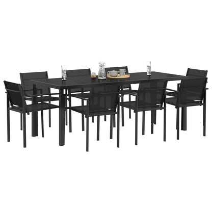 Outdoor Furniture Set 9 pcs Black and Anthracite Textilene