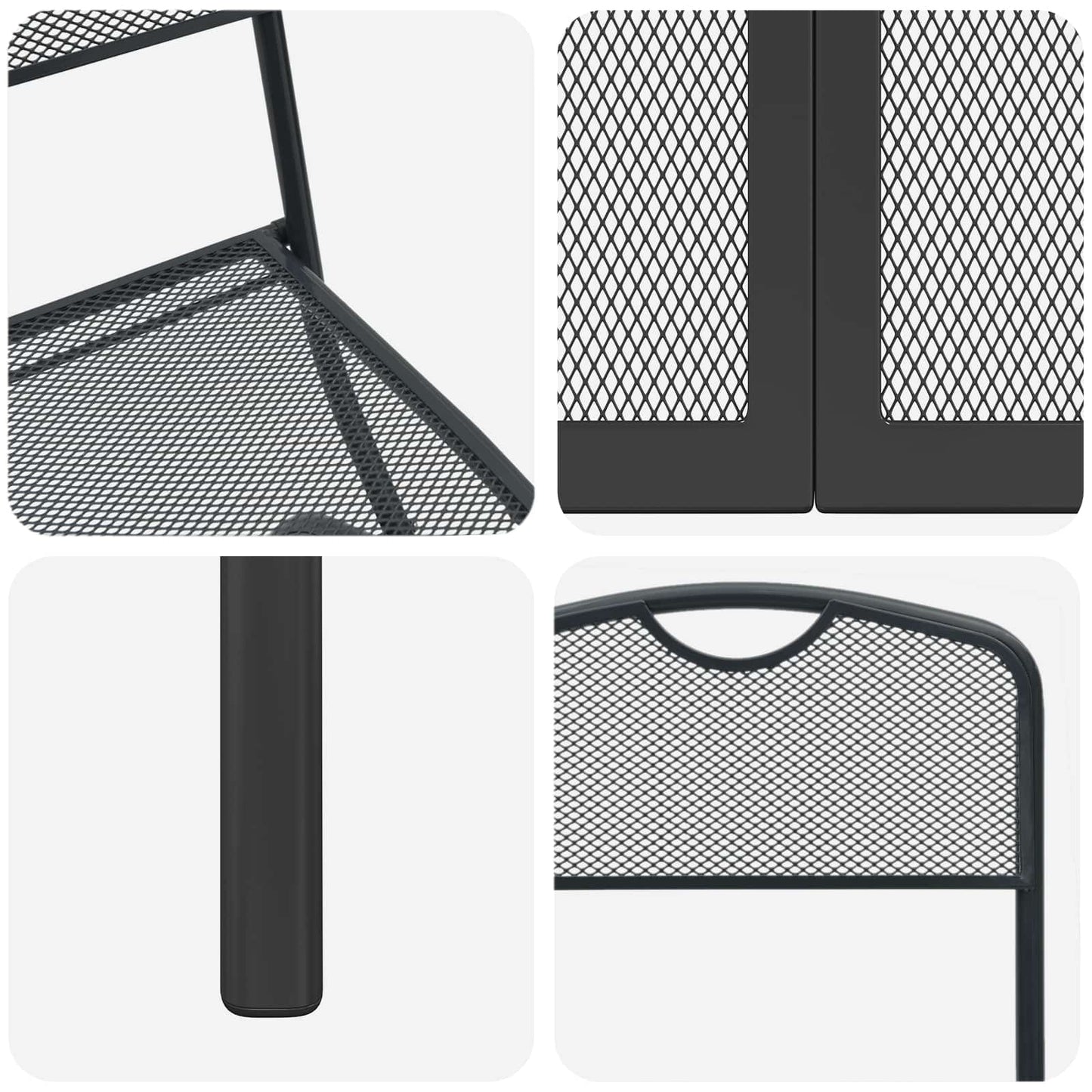 Outdoor Furniture Set Folding 5 pcs Anthracite Iron and Steel
