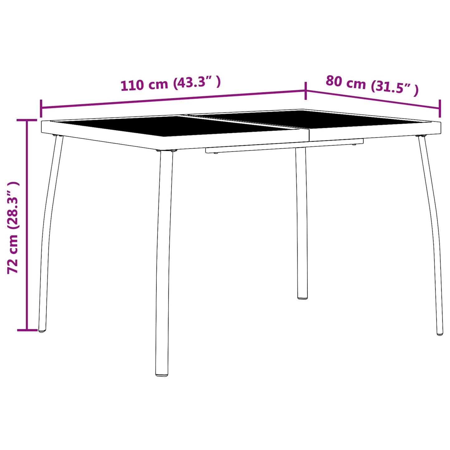 Outdoor Furniture Set Folding 5 pcs Anthracite Iron and Steel