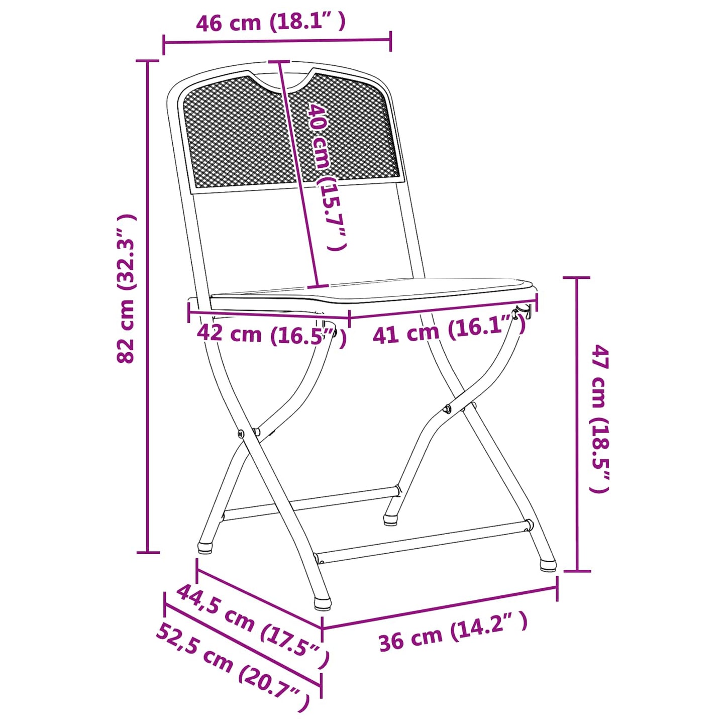 Outdoor Furniture Set Folding 5 pcs Anthracite Iron and Steel