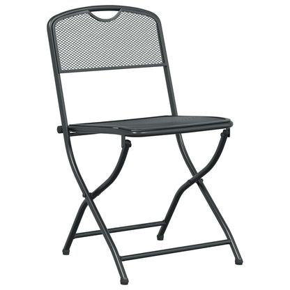 Outdoor Furniture Set Folding 5 pcs Anthracite Iron and Steel