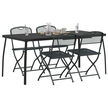 Outdoor Furniture Set Folding 5 pcs Anthracite Iron and Steel
