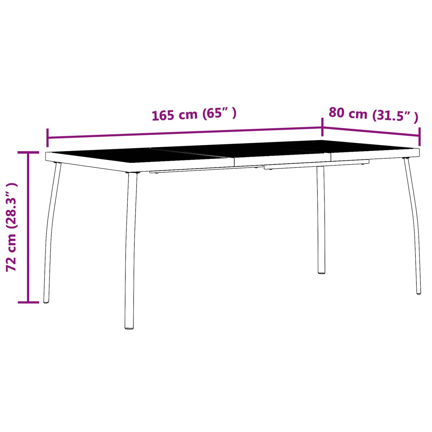 Outdoor Furniture Set Folding 7 pcs Anthracite Iron and Steel