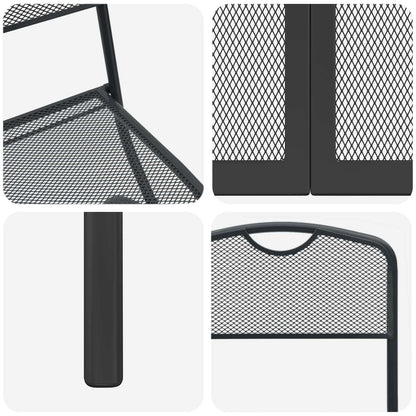 Outdoor Furniture Set Folding 9 pcs Anthracite Iron and Steel