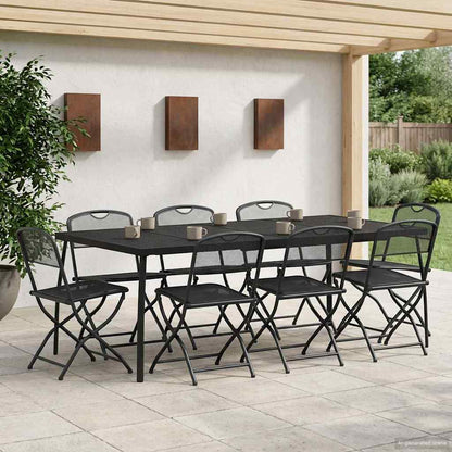 Outdoor Furniture Set Folding 9 pcs Anthracite Iron and Steel
