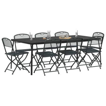Outdoor Furniture Set Folding 9 pcs Anthracite Iron and Steel