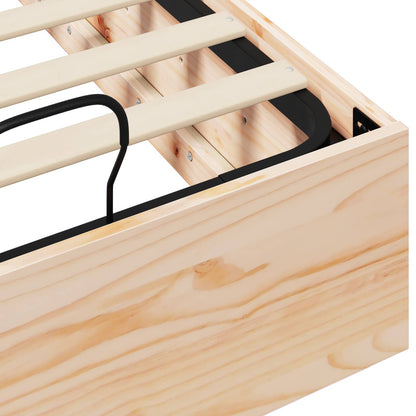 Ottoman Bed Frame Natural 75 x 190 cm Solid Pine Wood