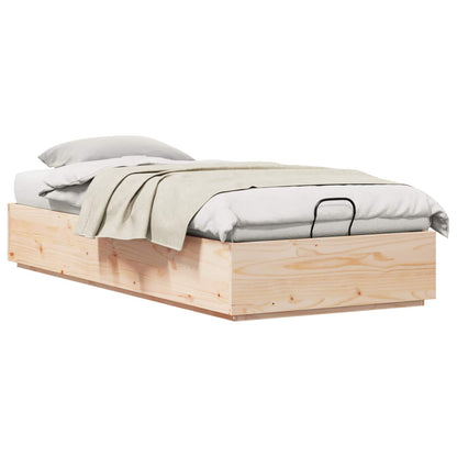 Ottoman Bed Frame Natural 75 x 190 cm Solid Pine Wood