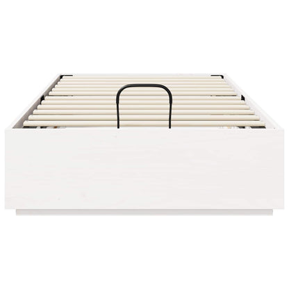Ottoman Bed Frame White 75 x 190 cm Solid Pine Wood