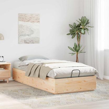 Ottoman Bed Frame Natural 90 x 190 cm Solid Pine Wood