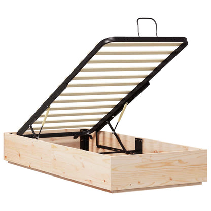 Ottoman Bed Frame Natural 90 x 190 cm Solid Pine Wood