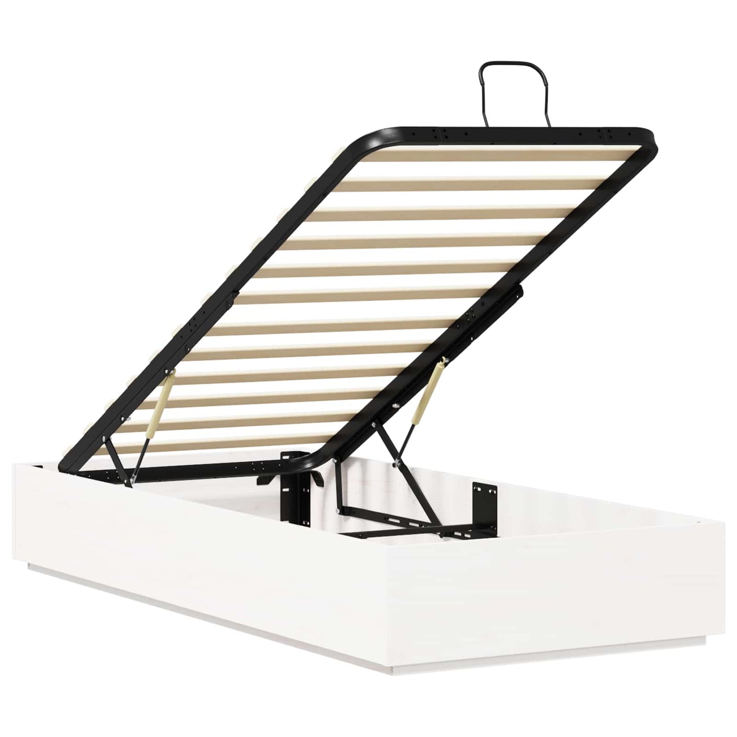 Ottoman Bed Frame White 90 x 190 cm Solid Pine Wood