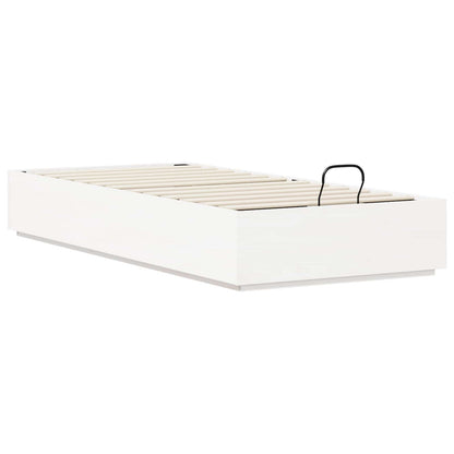 Ottoman Bed Frame White 90 x 190 cm Solid Pine Wood