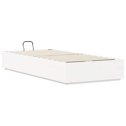 Ottoman Bed Frame White 90 x 190 cm Solid Pine Wood
