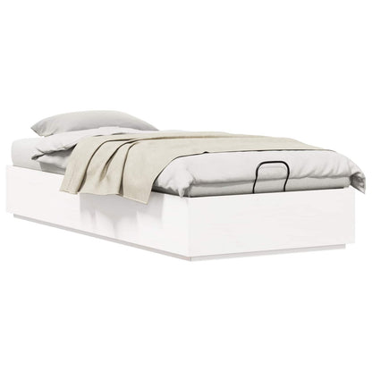 Ottoman Bed Frame White 90 x 190 cm Solid Pine Wood