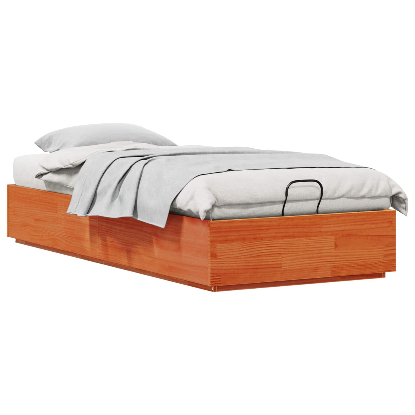 Ottoman Bed Frame Wax Brown 90 x 190 cm Solid Pine Wood