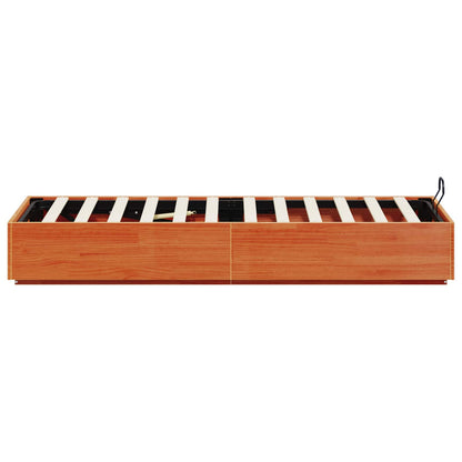 Ottoman Bed Frame Wax Brown 80 x 200 cm Solid Pine Wood