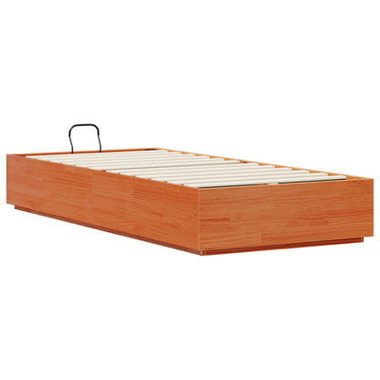 Ottoman Bed Frame Wax Brown 90 x 200 cm Solid Pine Wood