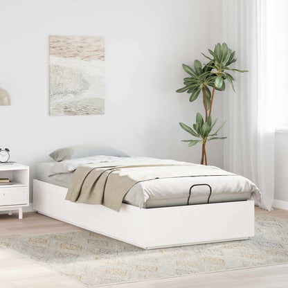 Ottoman Bed Frame White 100 x 200 cm Solid Pine Wood