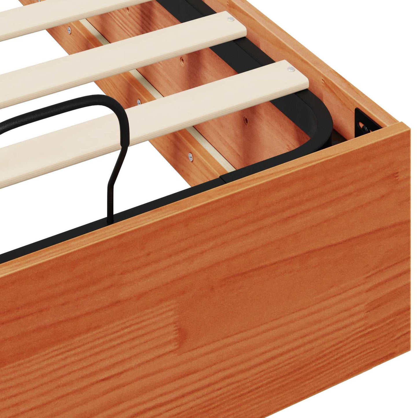 Ottoman Bed Frame Wax Brown 100 x 200 cm Solid Pine Wood