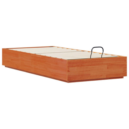 Ottoman Bed Frame Wax Brown 100 x 200 cm Solid Pine Wood