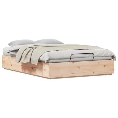 Ottoman Bed Frame Natural 120 x 190 cm Solid Pine Wood