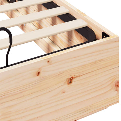 Ottoman Bed Frame Natural 135 x 190 cm Solid Pine Wood