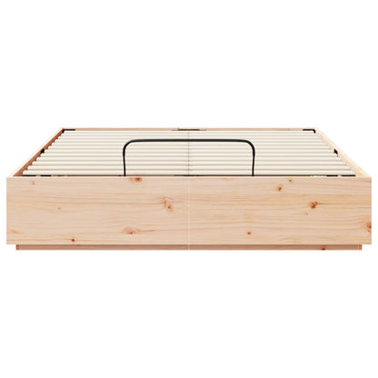 Ottoman Bed Frame Natural 135 x 190 cm Solid Pine Wood