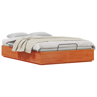 Ottoman Bed Frame Wax Brown 135 x 190 cm Solid Pine Wood