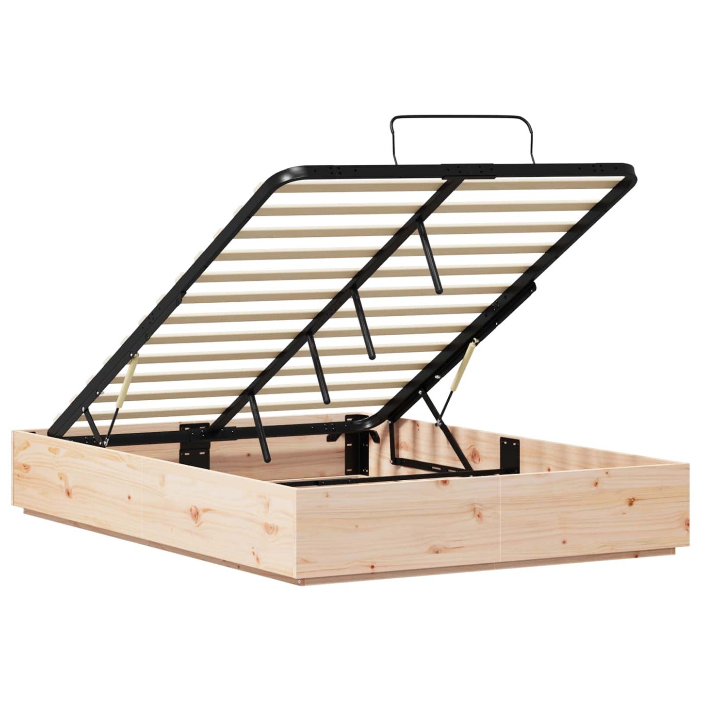 Ottoman Bed Frame Natural 140 x 190 cm Solid Pine Wood