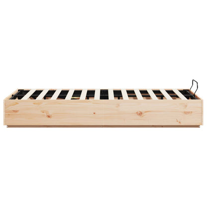 Ottoman Bed Frame Natural 140 x 190 cm Solid Pine Wood