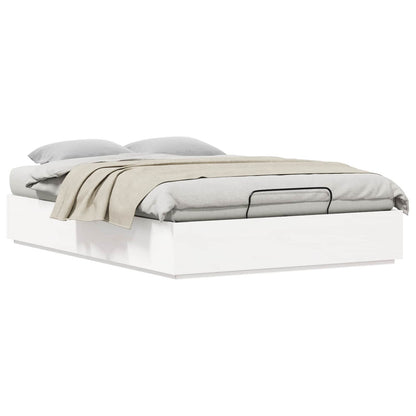 Ottoman Bed Frame White 140 x 190 cm Solid Pine Wood