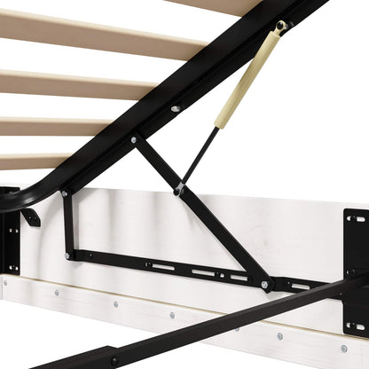 Ottoman Bed Frame White 140 x 200 cm Solid Pine Wood