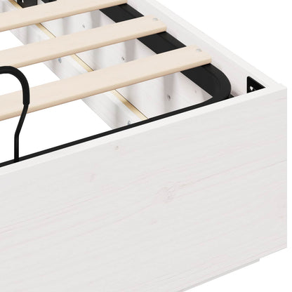 Ottoman Bed Frame White 150 x 200 cm Solid Pine Wood