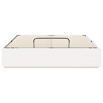 Ottoman Bed Frame White 150 x 200 cm Solid Pine Wood