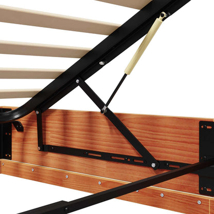 Ottoman Bed Frame Wax Brown 150 x 200 cm Solid Pine Wood